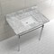 Fauceture KVPB3622M8SQ1 36" Console Sink with Brass Legs (8-Inch, 3 Hole), Marble White/Polished Chrome KVPB3622M8SQ1 - alternate 5